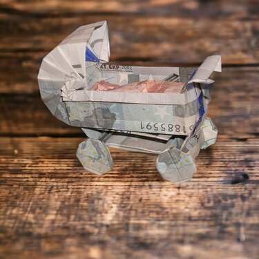 Origami Geldschein Kinderwagen Version 4 (****) - Basteln
