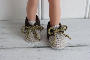 Dolls Acorn Booties Crochet Pattern