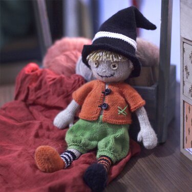 Halloween doll - The midnight guest Charlie - Knitting