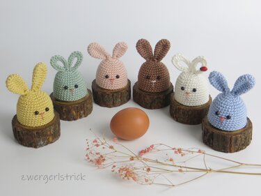Häkelanleitung für süße Häschen-Eierwärmer