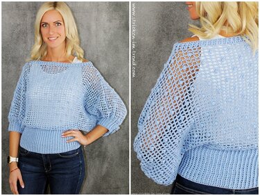 Crochet pattern for summer jumper in all sizes | HELIX #2 | COTTON MIX #1