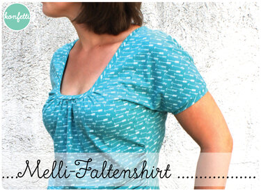 Melli - Faltenshirt  Anleitung + Schnitt Gr.34-48
