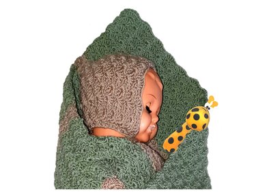 Babymütze OLIANA 3-D-Optik 7 Größen von Frühchen bis 4 Jahre Häkelanleitung