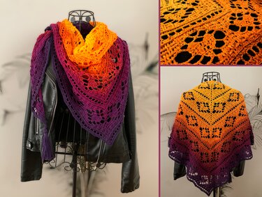 Crochet Pattern Triangular Scarf "Chrysis"