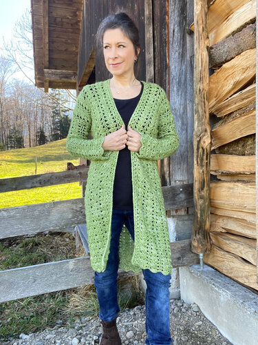 Crochet Pattern Coat, Cardigan "Avocado" - seamless & easy - Image 3