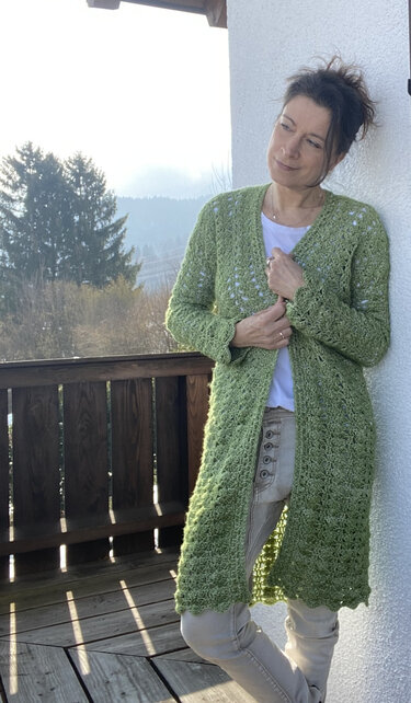 Häkelanleitung Frühlingsmantel "Avocado" – nahtlos –  einfach