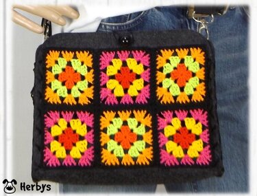 Häkelanleitung Umhängetasche "Granny Square"