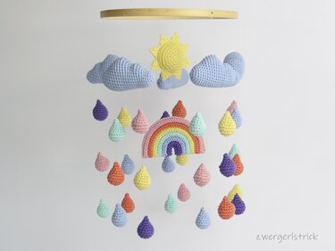 Häkelanleitung - buntes Regenbogen-Mobile