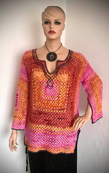 Tunika KAFTAN für große Größen - Häkeln