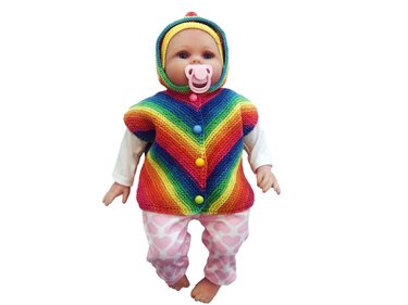 Babyweste "Juna" mit Kapuze ab Gr. 68 - Stricken