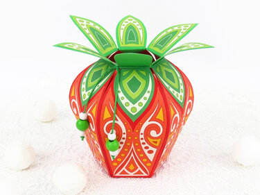 Kleine Geschenkverpackung – Erdbeere – Bastelanleitung und Vorlagen