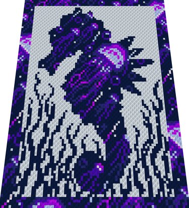 Häkelmuster * SEEPFERDCHEN SILHOUETTE * Grafik für Fm Decke - Häkeln