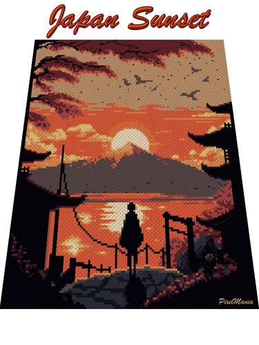 JAPAN SUNSET - pattern for c2c crochet blanket