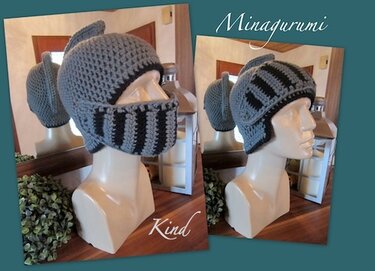 Häkelanleitung - Ritterhelmmütze - Kinder