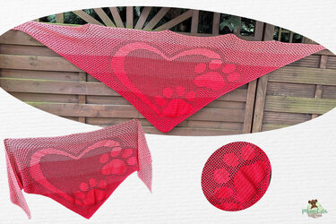 MOTIVTUCH „Pfoten° - Häkelanleitung