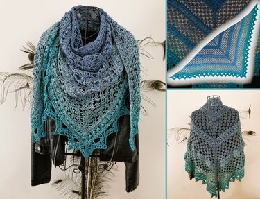 Crochet Pattern Triangular Scarf "Philomele"