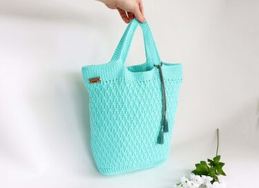 Tasche "Flora" (Gr. 40 x 45 cm, veränderbar) - Häkeln