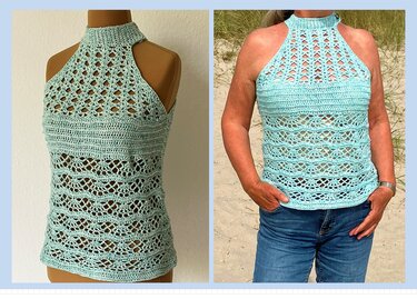 Neck-Holder-Shirt für den Sommer - Häkelanleitung