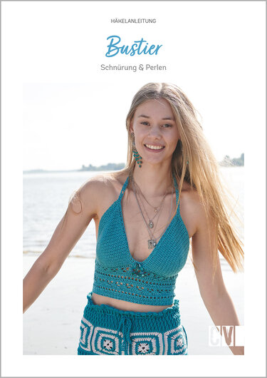 Geschnürtes Bustier mit Perlen häkeln im Boho-Stil // PDF-Anleitung