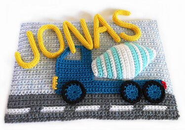 Name plate country road with complete alphabet - Crochet