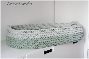 NOÈ - Crochet changing basket + diaper basket, set baby, gift, birth