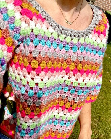 Pullover Ivy Granny Rundhalsausschnitt - Häkeln