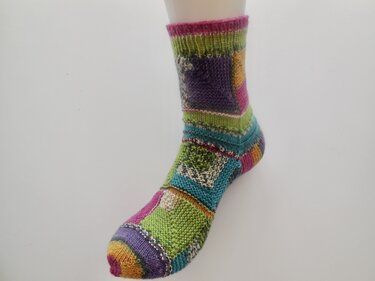 Patchworksocken "Good Mood" - ab Gr. 41- ohne Ferse - Bild 4