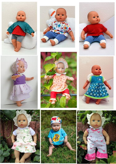 20 Schnittmuster Sommer Puppenkleidung Gr. 36 cm - Nähen