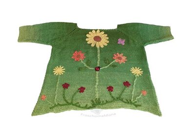 RVO Tunika / Pulli „ Blumenwiese “ Häkelanleitung für alle Größen anpassbar