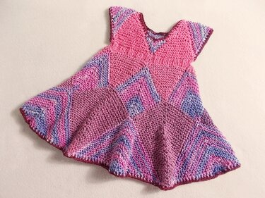 Puppenkleid und Rock Patchwork-Stil - mehrere Größen - Strickanleitung