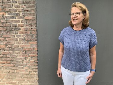 Strickanleitung Kurzarmpullover Paula Größe 36 – 46