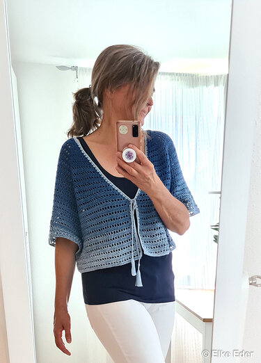 Bolero, Kurzjacke, Cardigan "Kassandra" - Raglan von oben (RVO) - Bild 2