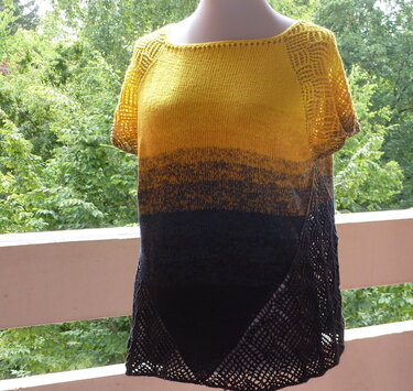 Sunny Breeze - Sommerpulli aus einem Farbverlaufsbobbel - Stricken