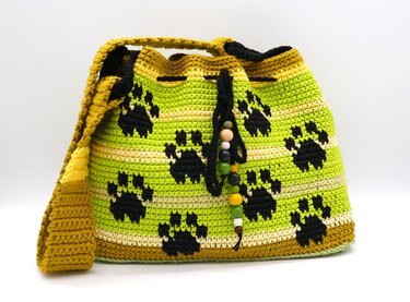 Häkelanleitung Shopper / Häkeltasche mit Pfoten