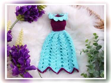 "ANNABEL" Kleid mit Hut für Ankleidepuppen - Häkelanleitung