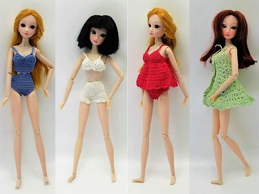 Häkelanleitung Wäscheset für Ankleidepuppen