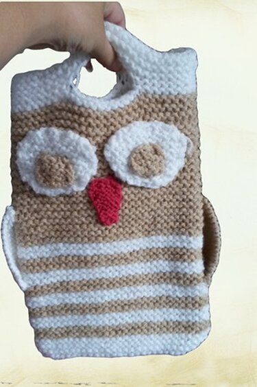 Strickanleitung Tasche Stricktasche Einkaufstasche in Eulenformat