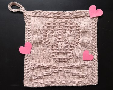 Knitting pattern washcloth / dishcloth "Skully" - easy
