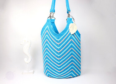 Freizeit- & Strandtasche „Ocean sounds“ (Gr. 43 x 54 cm, 2 Var.) - Häkeln