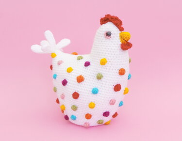 Polka Dots Chicken Amigurumi Easter Decoration Animal Hen - Crochet