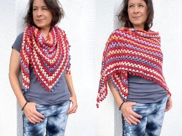 Dreieckstuch "Summer Of Love - Hippie Trail" im Boho-Style | Häkelanleitung