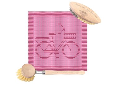Fahrrad Deckchen Spültuch Putztuch „ my bicycle “ Strickanleitung einfach