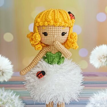 Crochet pattern doll, flower fairy amigurumi
