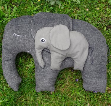 Elefant Kissen in 4 Größen nähen