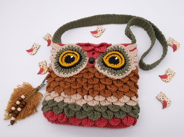 Häkelanleitung Häkeltasche / Umhängetasche im Eulen Design