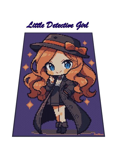 LITTLE DETECTIVE GIRL - pattern for c2c crochet blanket