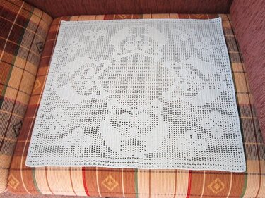 Häkelanleitung für Mitteldecke # Eule #