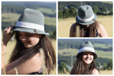 - JENNA - Fedora Hut, Sommerhut Häkeln, alle Größen und jedes Garn