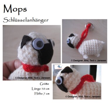 Anleitung Schlüsselanhänger Mops