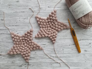 Sterne h&auml;keln "Noppensterne Nordic" - H&auml;kelanleitung PDF - Häkeln